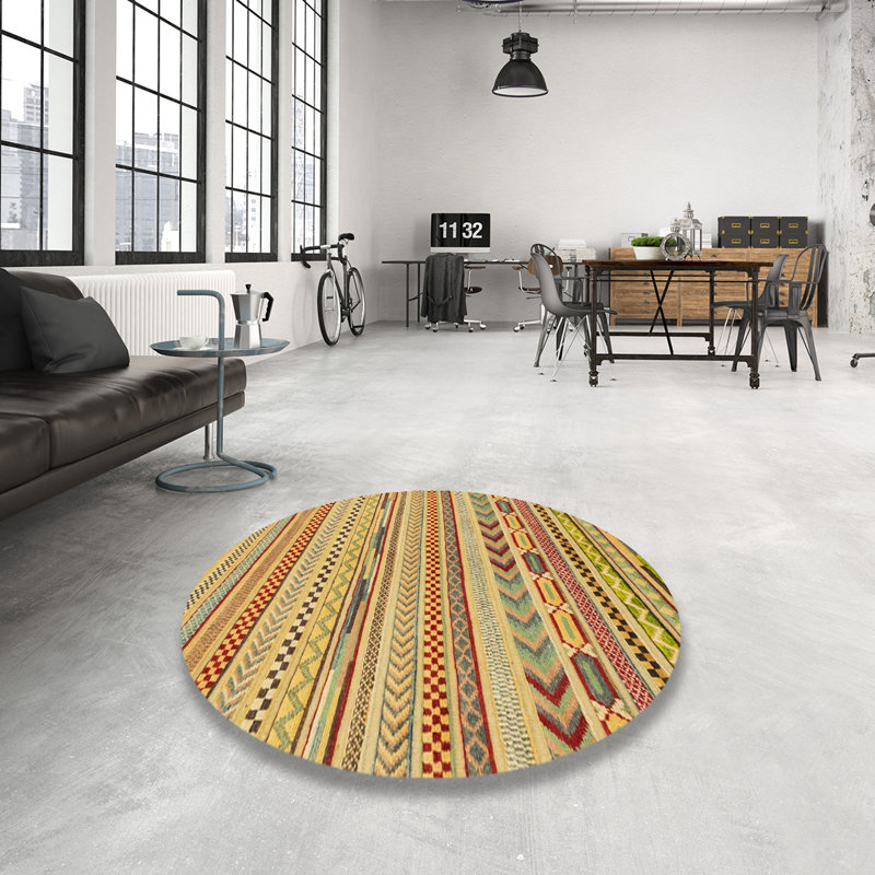 Hara Abstract Indoor Rug, Round 4'