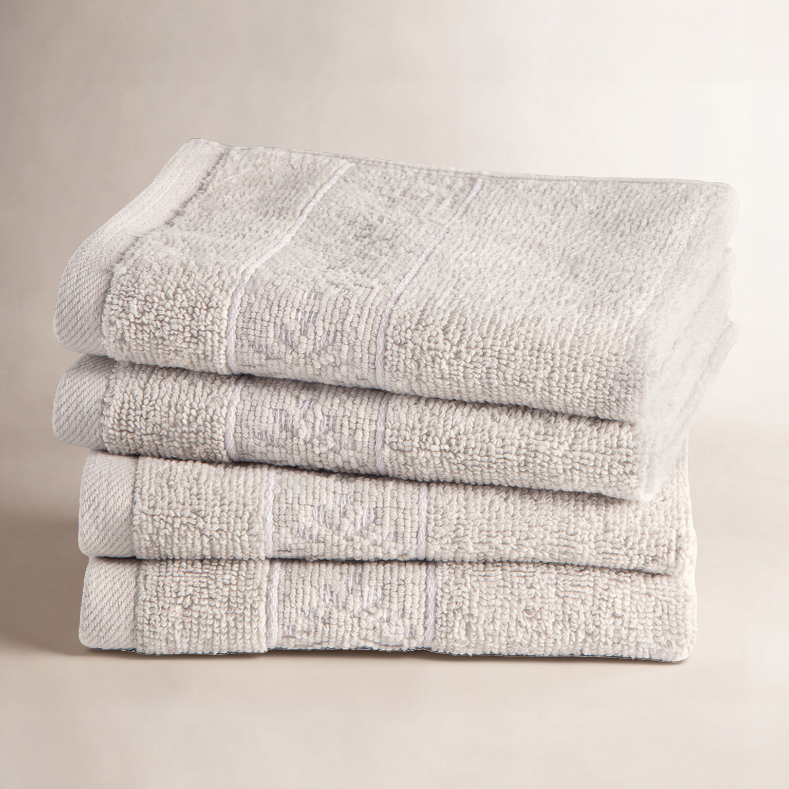 Clean Design Home Savoy Cotton Washcloths, Gray