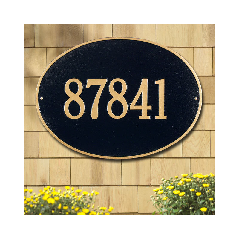 Hawthorne 1-Line Wall Address Plaque, Yes, Antique Copper