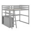 Lit mezzanine double avec bureau et tablettes, deux tiroirs intégrés-114707937