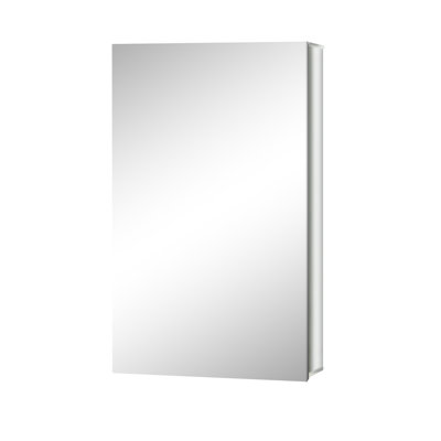 Stainless Steel Recessed or Surface Mount Frameless Medicine Cabinet with 3 Adjustable Shelves