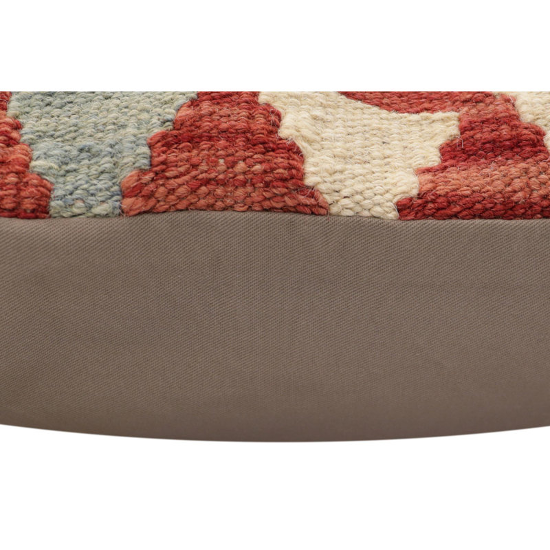 Coussin rustique Kilim, H 20 po x l 20 po, Rouge/vert/bleu