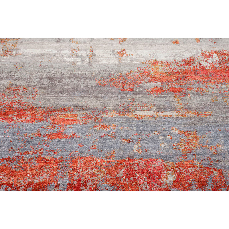 Handmade Wool Abstract Area Rug, Rectangle 9' x 12'