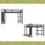 Structure de lit mezzanine avec garde-robe, lit mezzanine en métal avec tablettes de rangement et panneau perforé-1816638472