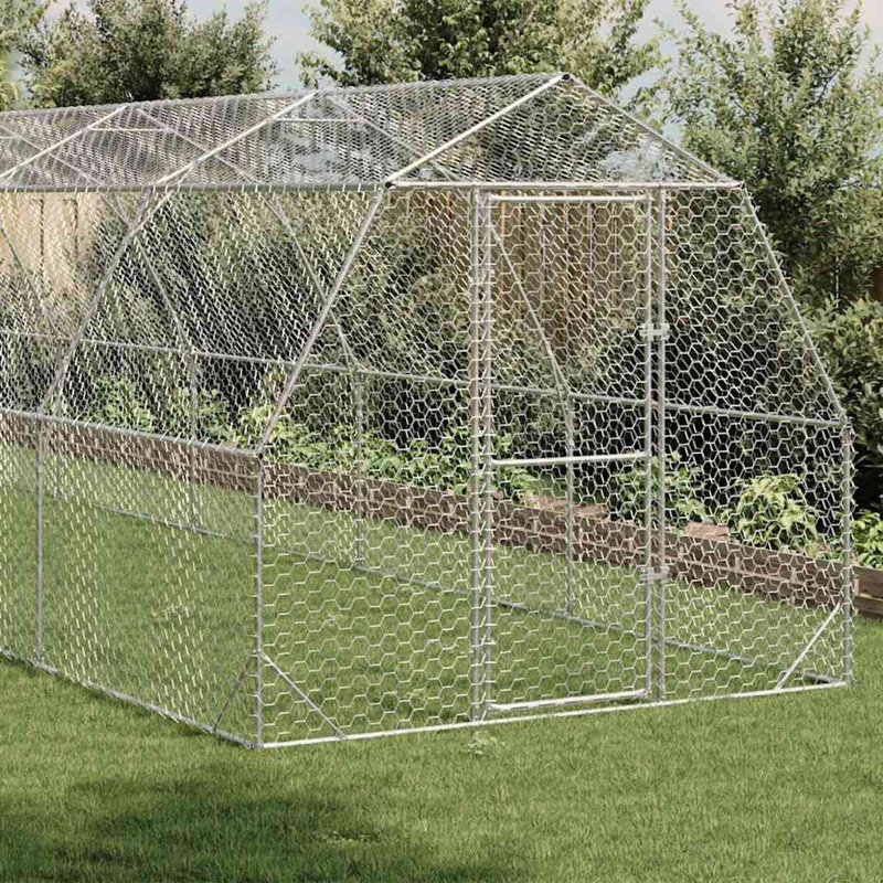  Poulailler durable en acier galvanisé gris
