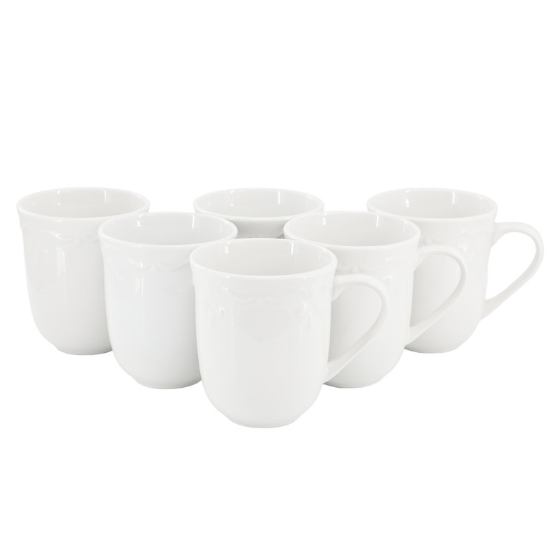  Ensemble de 6 tasses en porcelaine de 12 onces Henryi