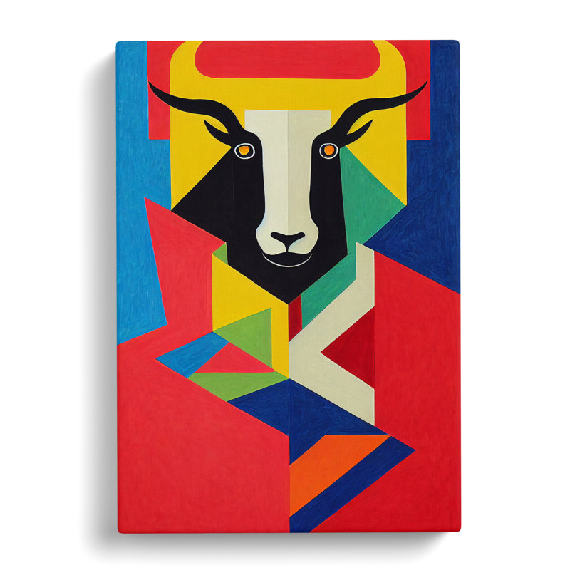 Goat Abstract - Wrapped Canvas, 50cm H x 35cm W x 3cm D