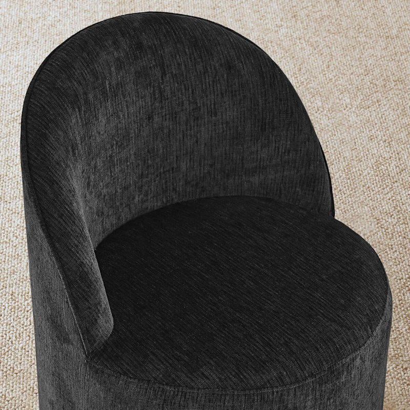  Ensemble de table de salle à manger pour 6 personnes avec table ovale et 6 chaises rembourrées, Noir, Noir