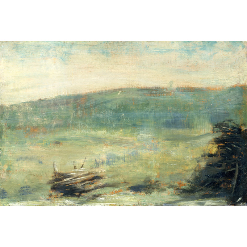 Landscape At Saint-Ouen by Georges Seurat - Painting on Canvas, 20 cm H x 30 cm W, Wrapped Canvas