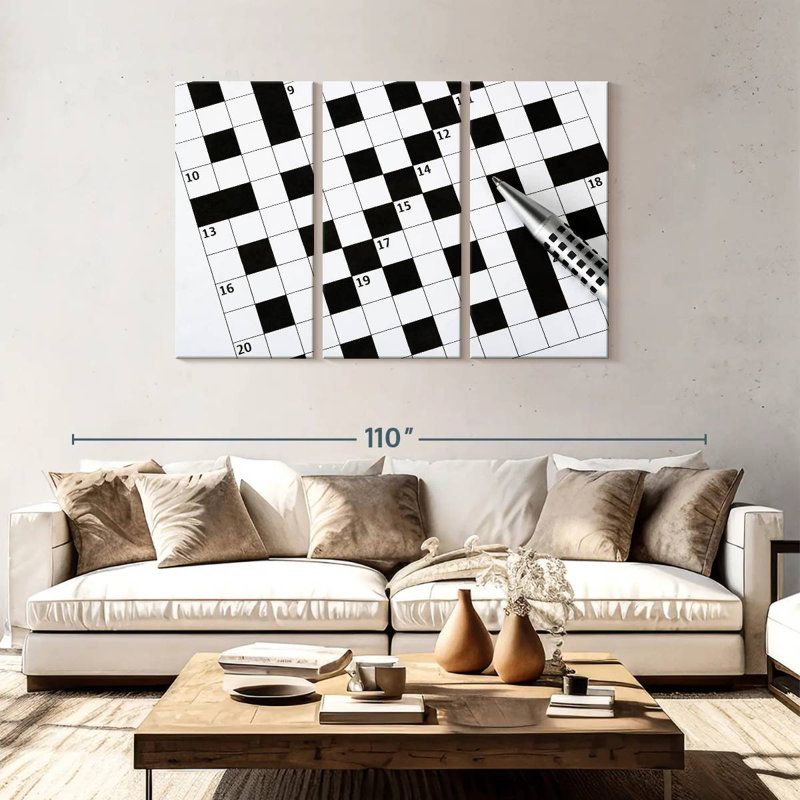 Blank Crossword Puzzle Photography, 48" H x 74" W