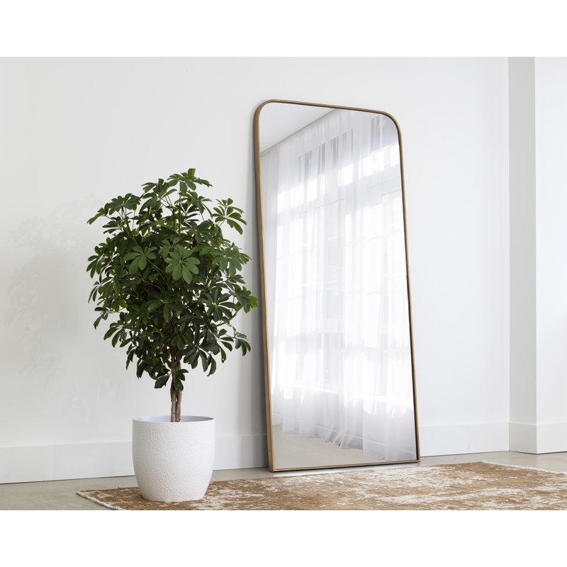Calabasas Flat Metal Mirror, 76" x 36", Brass