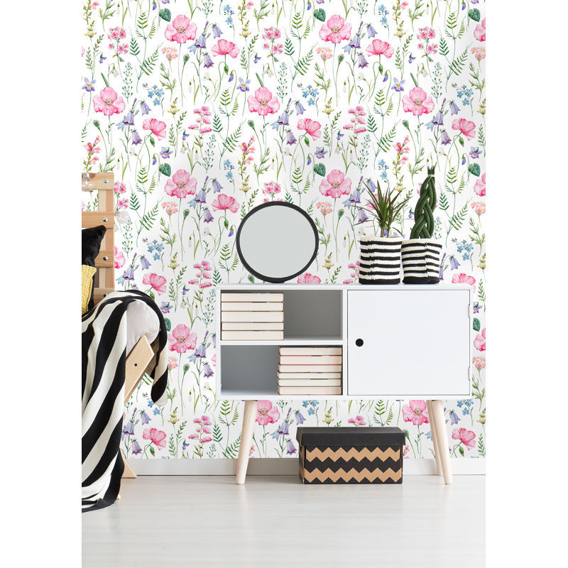 Rouleau de papier peint autocollant Mangual, L 120 po x l 25 po