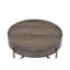 Table basse, fini brun clair Weyton et finition champagne