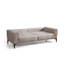 Canapé-lit 3 places, couleur écru, 90,6 po x 37,4 po x 30,3 po | Structure en bois de hêtre durable et en carton, tissu 100% polyester, mécanisme de dossier pivotant | Coussins en mousse et plumes gris doux, entretien facile et conception moderne-686003144-686003151