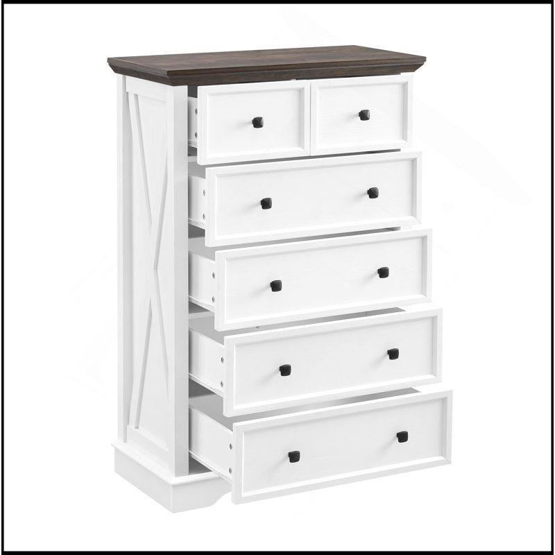 Commode polyvalente à 6 tiroirs pour organiser et améliorer l'espace de vie, Blanc