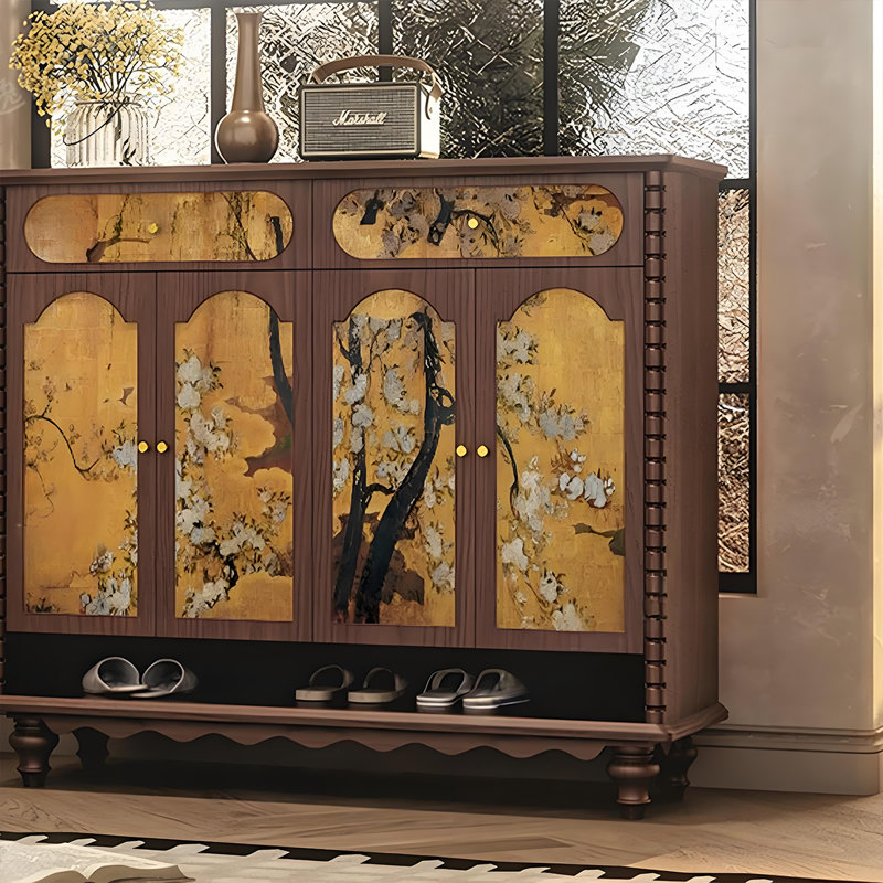 Armoire de rangement française pour chaussures, Noyer