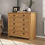 Stephania 5 Drawer 89Cm W Solid Pine Wood Chest of Drawers Corona Design