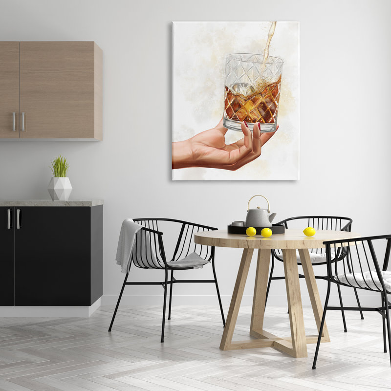 «Versing Liqueur Glass Beverage» par Ziwei Li - peinture sur toile tendue, H 48 po x l 36 po x P 1,5 po