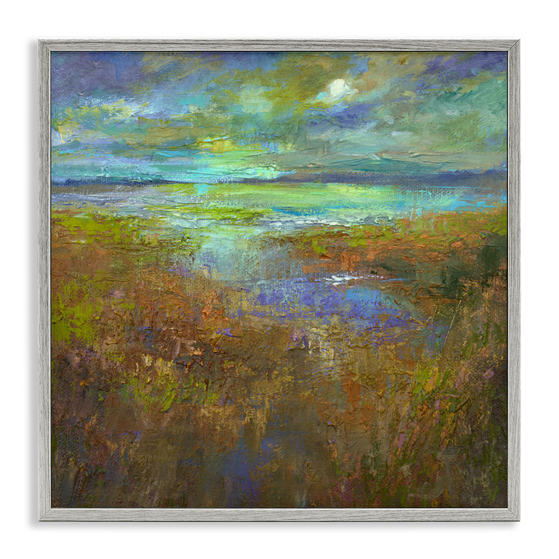 «Abstract Stream View», art de la giclée encadrée par Sheila Finch, Estampe numérique Farmhouse, H 17 po x l 17 po