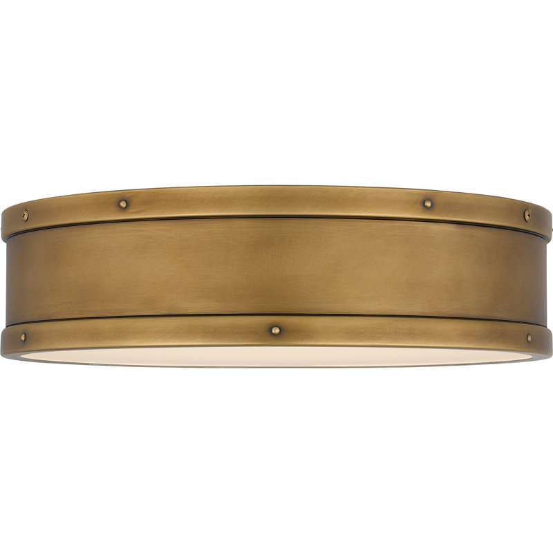 Stranocum Integrated LED Flush Mount, Weathered Brass