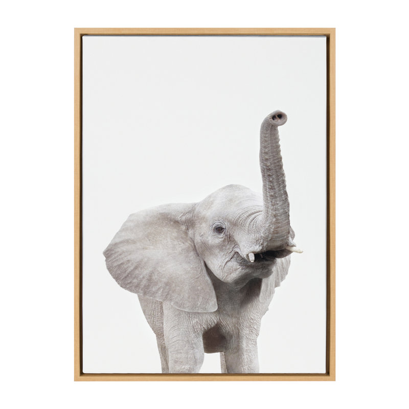 "Animal Studio Elephant" par Amy Peterson, reproduction d'art sur toile encadrée, Cadre naturel