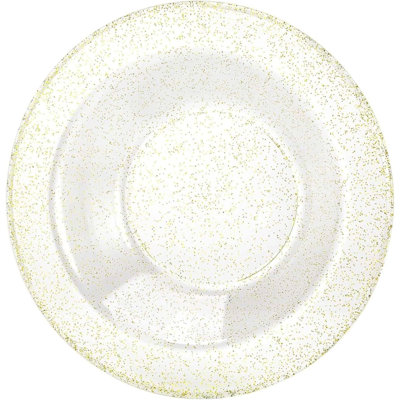 Bol en plastique à paillettes dorées 5Oz - Vaisselle jetable élégante et robuste pour les fêtes, les desserts, les collations et la restauration - Parfait pour les mariages, les anniversaires, les événements et plus encore - Conception durable et élégante (70)