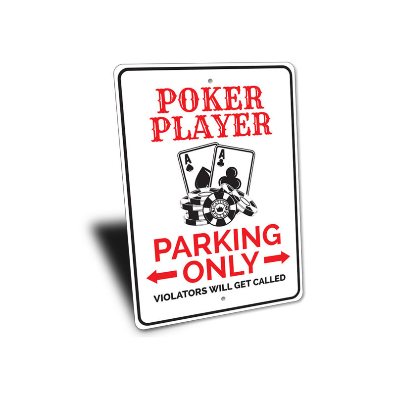Enseigne de poker seulement, H 14 po x l 10 po x P 0,04 po
