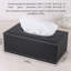 Porte-mouchoirs haut de gamme en similicuir noir avec couvercle, distributeur de papier hygiénique pour serviette de table rectangulaire, couvercle de boîte à mouchoirs pour bureau à domicile avec fond magnétique (noir)
