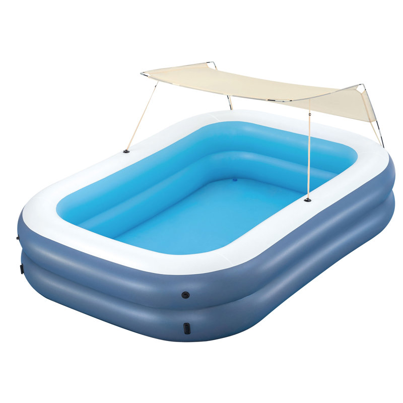 Plastic Rectangle Inflatable Pool 55'' H x 70'' W x 100'' L