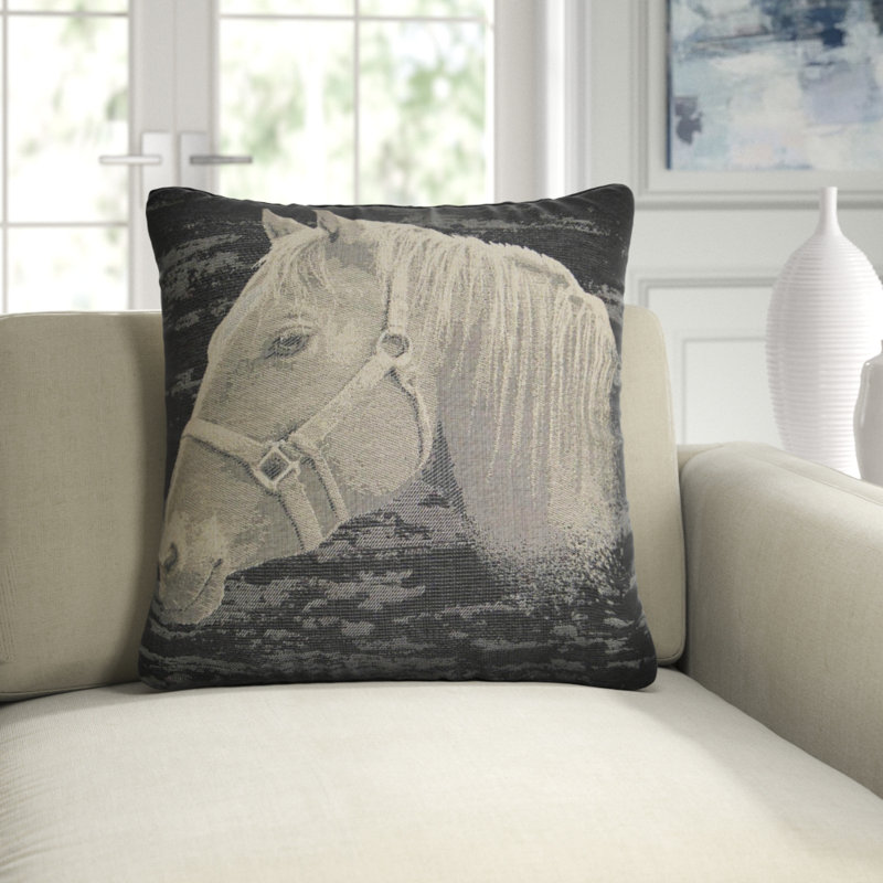 Mister Ed Square Pillow Cover & Insert, Black