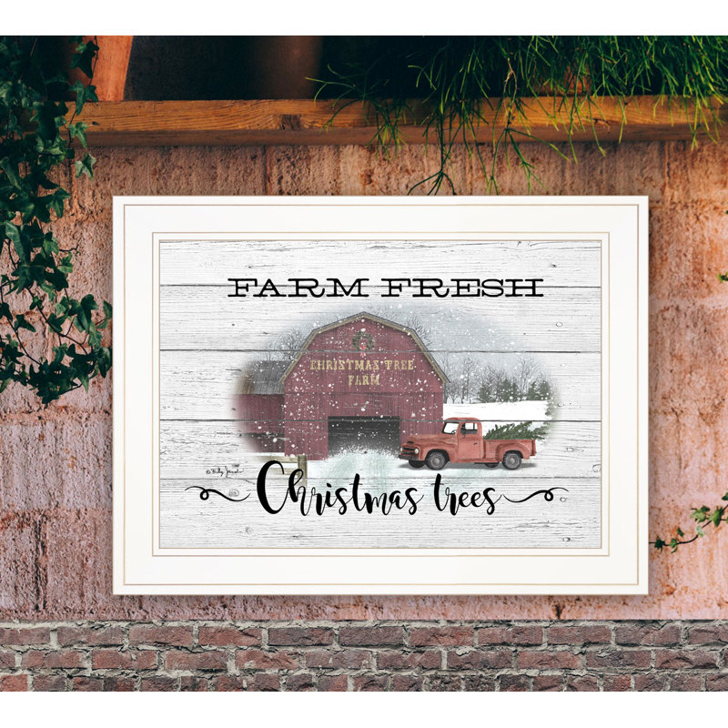 «Farm Fresh Christmas Trees», art mural encadré pour le salon et la maison par Billy Jacobs