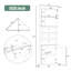Grande armoire triangulaire verte avec 3 tiroirs et tablettes réglables pour la salle de bain-769823466