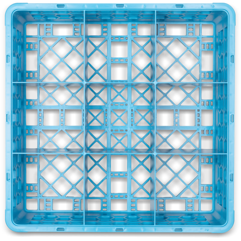 Support en verre à 9 compartiments avec 1 rallonge OptiClean™, Bleu