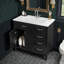 Ensemble de meuble-lavabo sur pied simple 36 po avec lavabo en céramique, 3 tiroirs fonctionnels et armoire de porte-1345595549-1345595544