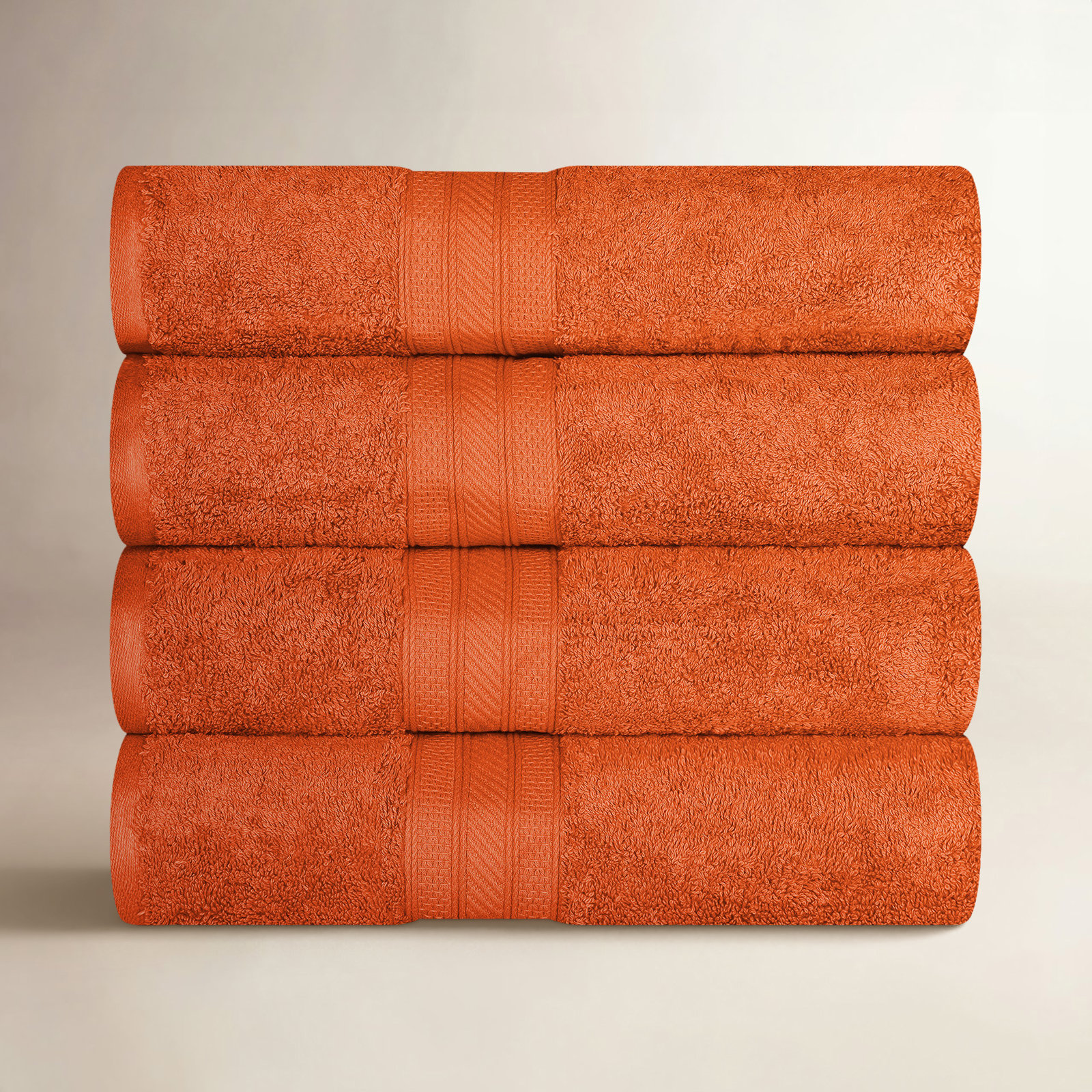 4-Piece Cotton Bath Towel Set, Sandstone