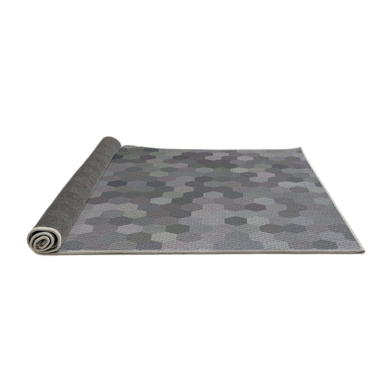Tapis zone grise à motifs Boylston, Rond 5 pi