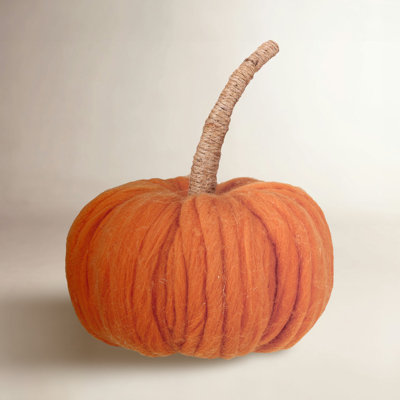 Wrapped Stem Pumpkin Holiday Accent