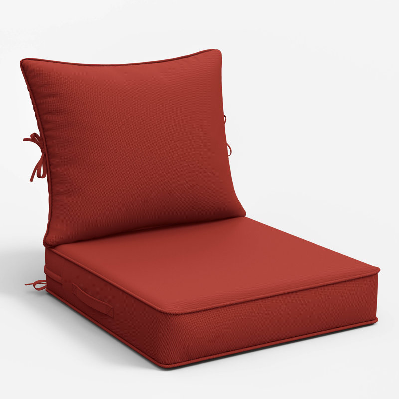 Ensemble de coussins de siège d'extérieur Wynee, 19" W x 19" D, 4", Rouge Terra
