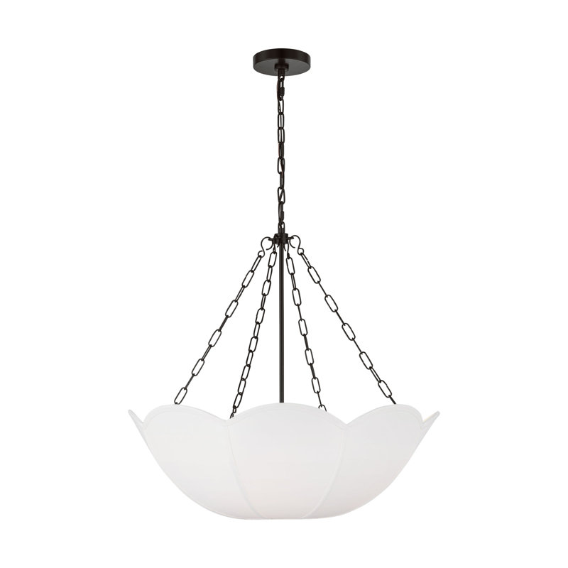 Stassi 4-Light Chandelier, Aged Iron, 3 Lights, 23.75" H x 24" W x 24" D