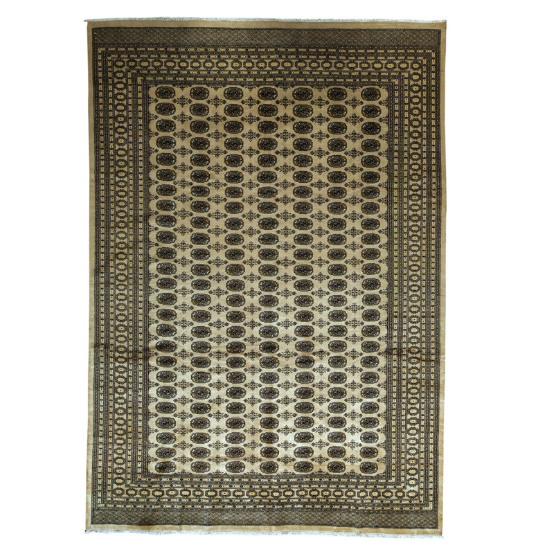 Tapis oriental beige en laine noué à la main Mori