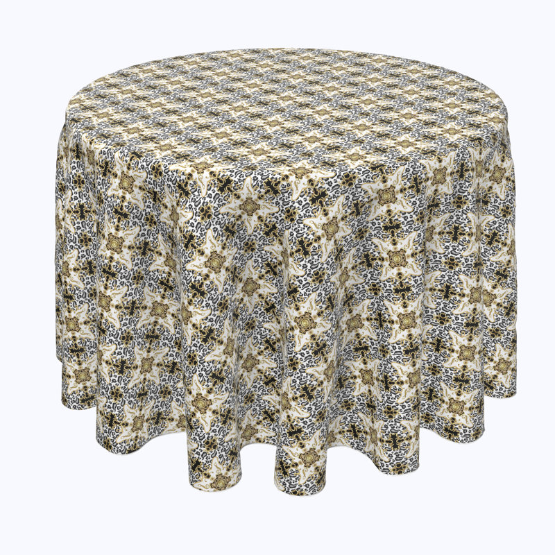 Ischia Geometric Round Tablecloth, 114" x 114"