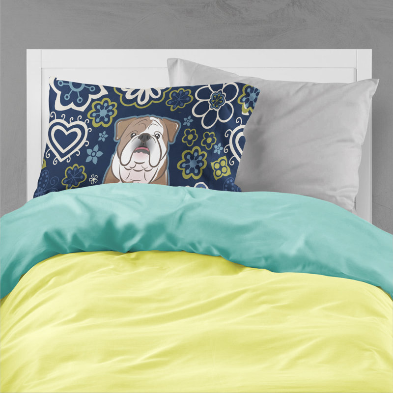 Taie d’oreiller floral, Bouledogue anglais