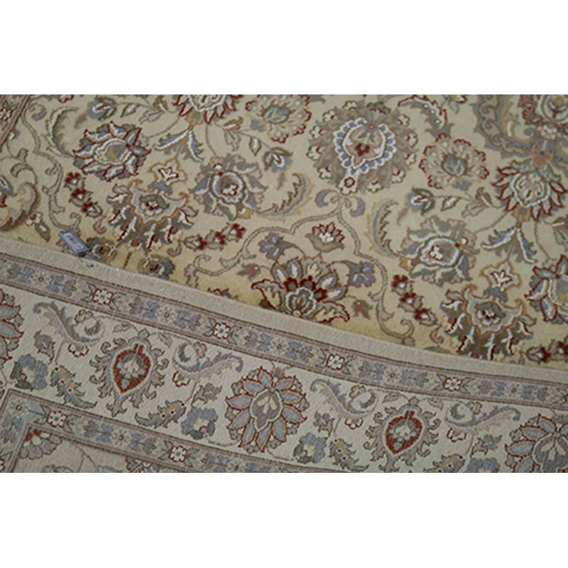 Tapis beige et rouge noué à la main de haute qualité