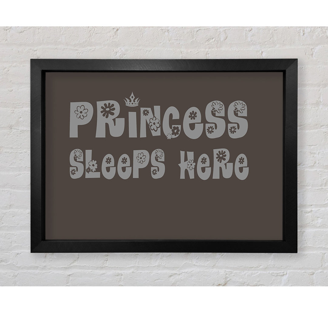 Princesss Sleeps Here Chocolate - Einzelne Bilderrahmen Kunstdrucke