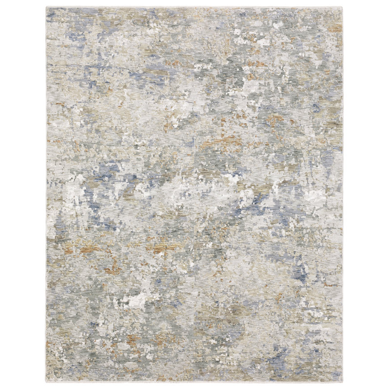 Gloria Distressed Abstract Beige/ Multi Area Rug, Rectangle 5'3" x 7'10"