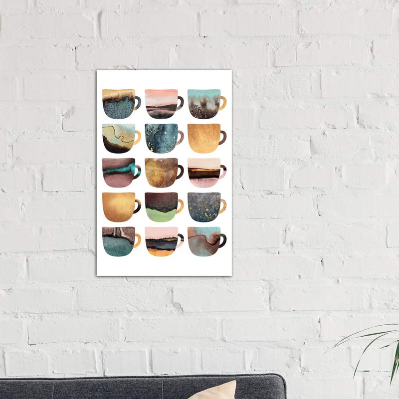 Earthy Coffee Cups by Elisabeth Fredriksson - Print on Canvas, 66.04 cm H x 45.72 cm W x 1.91 cm D, No Frame