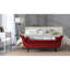 Banc polyvalent en velours rouge de 65 pouces pour le salon, assise confortable, profondeur 48,24 po, largeur 18,46 po, hauteur 17,11 po, chambre de rangement 47,2 lb, conception gracieuse, profondeur, largeur, hauteur,-140225607