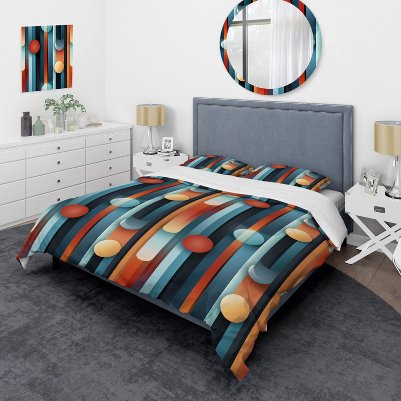 Ensemble de housse de couette en microfibre orange / orange, Housse de couette pour très grand lit et 2 très