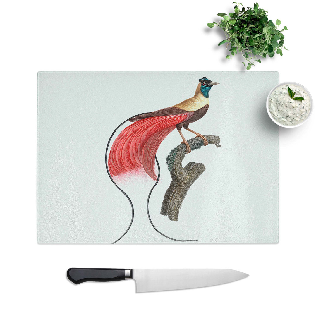 Tempered Glass Bird of Paradise by Jacques Barraband Chopping Board