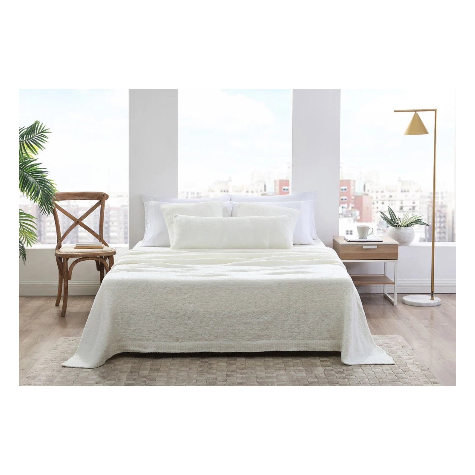 Snug Throw Blanket, Queen, Off White